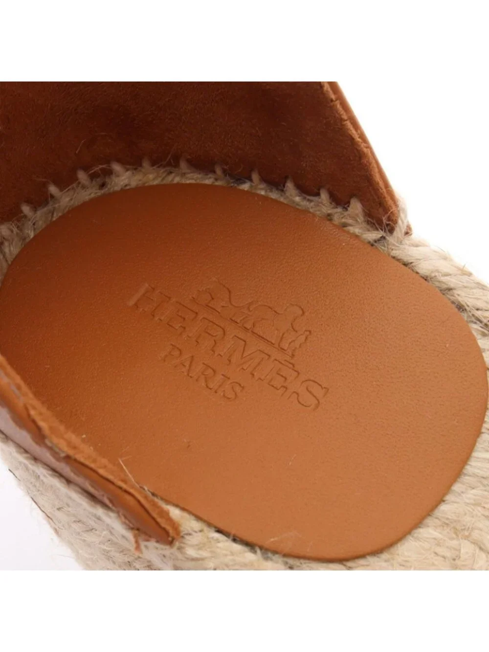 Hermes Sandals Tipoli Espadrilles Wedge Sole Denim Leather Shoes